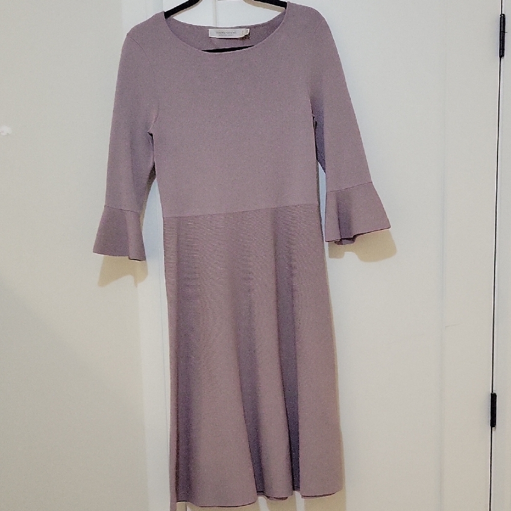Elegant Lavender Knit Midi Dress